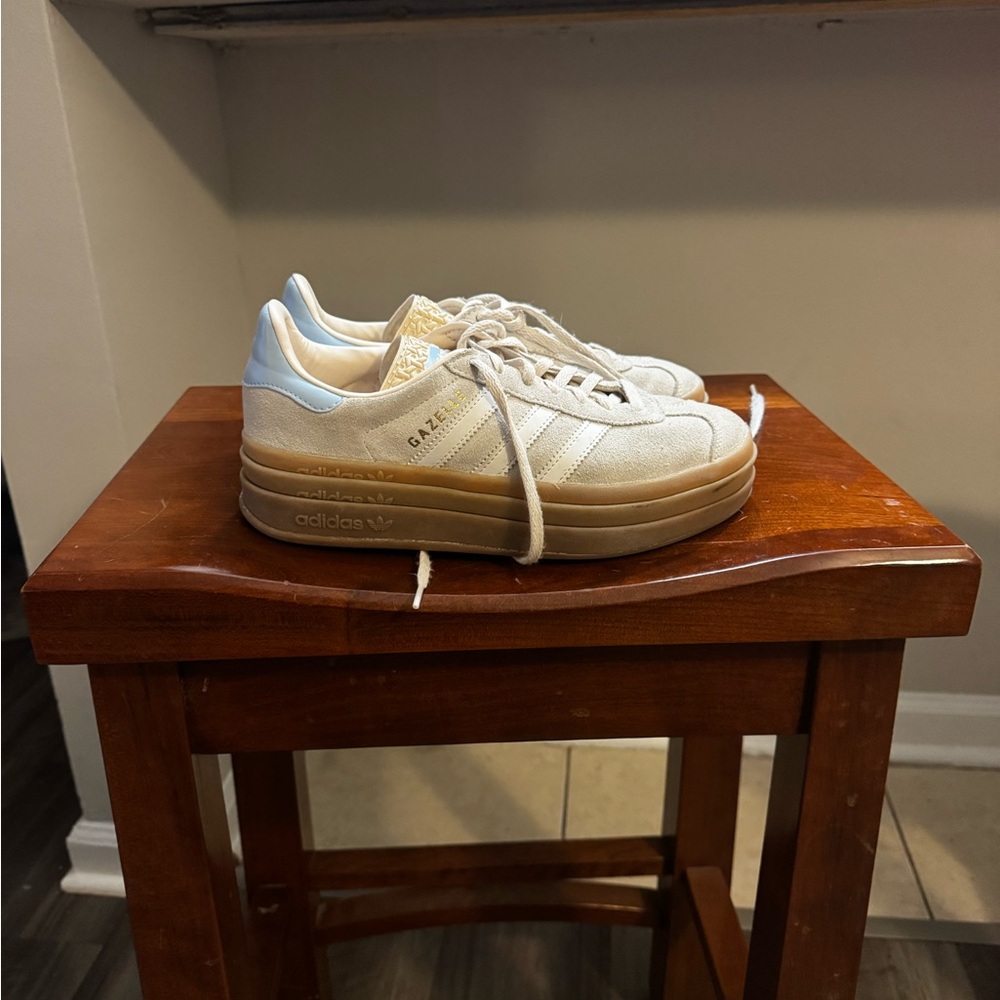 Adidas Gazelle Cream Sneakers with Gum Soles